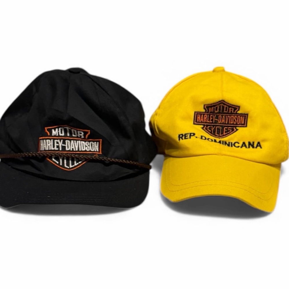 Harley-Davidson Black and Yellow Caps Set